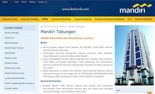 website resmi bank mandiri, website internet banking mandiri